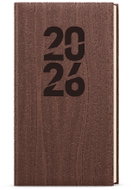 BALOUŠEK TISK Jakub Wood weekly 2026, brown, pocket, 7,5 × 15 cm - Planner