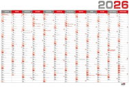 BALOUŠEK Print Annual 2026, red, B1, 96,4 × 67 cm - Wall Calendar