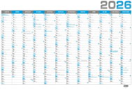 BALOUŠEK Print Annual 2026, blue, B1, 96,4 × 67 cm - Wall Calendar
