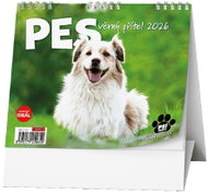 BALOUŠEK Print Ideal with dog names Dog, faithful friend 2026, 16,5 × 13,5 cm - Desk Calendar