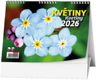 BALOUŠEK Print Flowers 2026, 21 × 15 cm - Desk Calendar