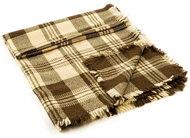 Balkanova Vlněný přehoz Rodopa I - přírodní nebarvená bílá a hnědá vlna 220x200cm - Deka