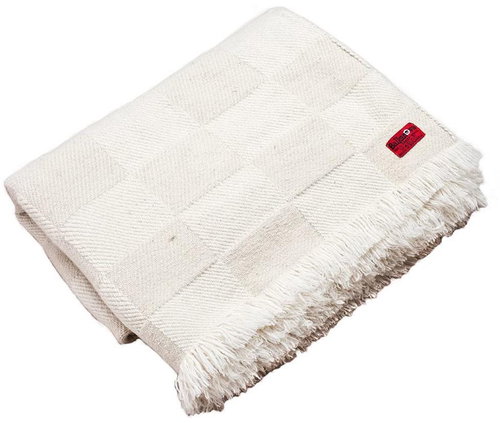 Balkanova Wool blanket Rodopa merino white undyed 200x140cm - Blanket - Main image
