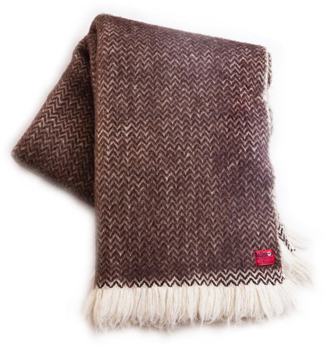 Balkanova Wool blanket Karandila IV brown undyed 200x150cm - Blanket - Main image