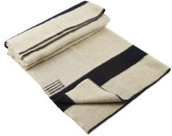 Balkanova Silná vlněná deka Rainbow V - bílá s černým pruhem na obou koncích 220x160cm - Deka