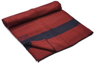Balkanova Silná vlněná deka Rainbow III - vínová s černým pruhem na obou koncích 220x160cm - Deka