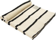 Balkanova Silná vlněná deka Rainbow VIII - bílá s tenkými černými pruhy 220x160cm - Deka