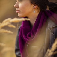 Balkanova; Shevitza Merino wool scarf - burgundy - Scarf