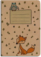 Baloušek Lined print A5 - kraft - Fox - Exercise Book