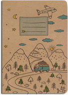 Baloušek Lined print A5 - kraft - Mountains - Exercise Book