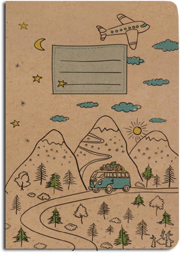 Baloušek Lined print A5 - kraft - Mountains - Exercise Book - Main image