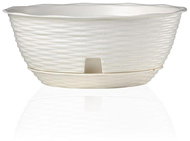 BAMA Flowerpot with bowl Paglia, white, 20 cm - Flower Pot