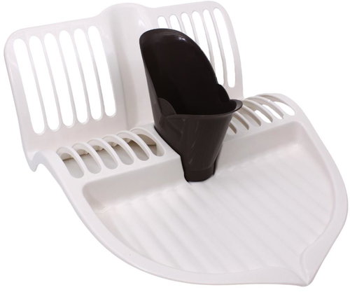 Bama Plastic dish drainer Scolapiatti, white, brown - Draining Board - Main image