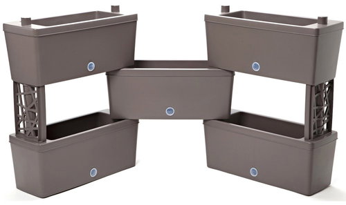 BAMA Set of Brick watering cans, brown-grey - Flower Box - Main image