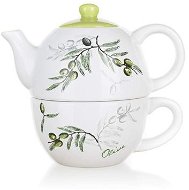 BANQUET OLIVES Ceramic Teapot with Cup OLIVES, OK - Tea For One