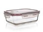 BANQUET LORA 550ml with Lid, Burgundy, Glass - Container