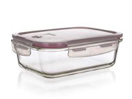 BANQUET LORA 1450ml with Lid, Burgundy, Glass - Container