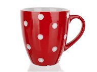 BANQUET Set of Ceramic Mugs, 400ml Flask, Red with Polka Dots, 6 pcs - Mug