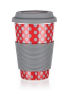 BANQUET Ceramic Mug with Silicone Lid GO, 400ml, Red, 4 pcs - Mug