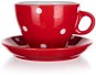 BANQUET DOTS Csésze és csészealj 290 ml, piros, 6db - Csésze készlet