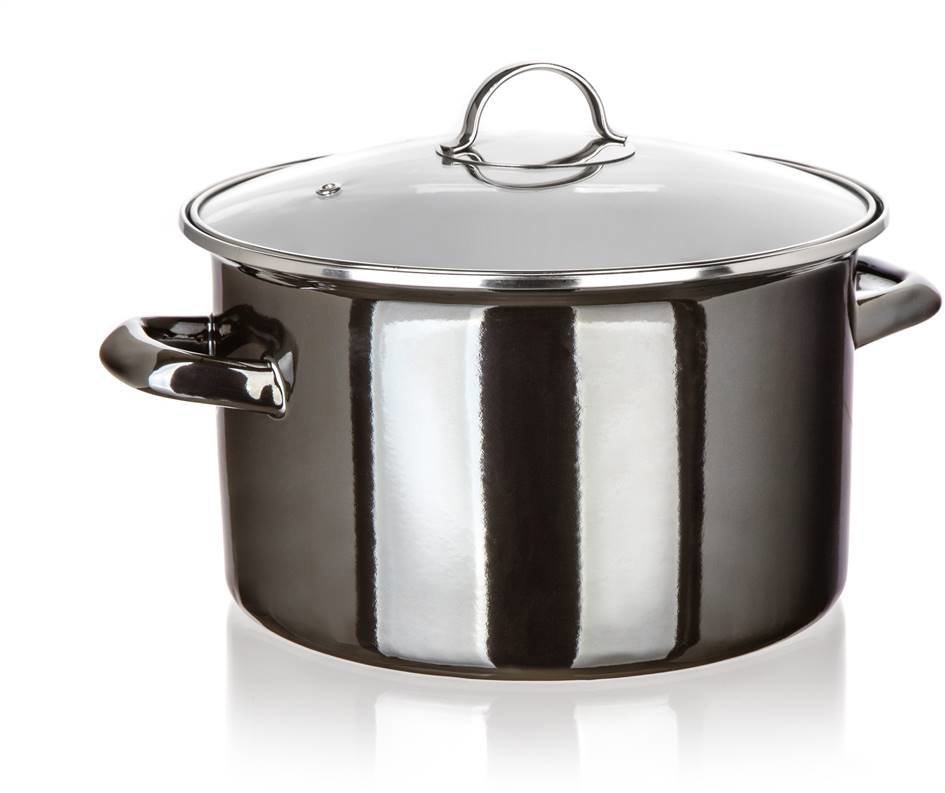 BANQUET METALLIC Black zománcozott 26 cm 6 l, fedővel