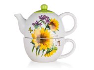 BANQUET SUNFLOWER, Ceramic with Cup - Teapot