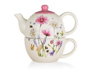 BANQUET DAISY, Ceramic with Cup - Teapot
