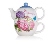 BANQUET HYDRANGEA, Ceramic with Cup - Teapot