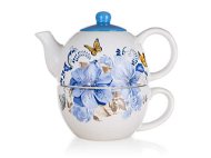 BANQUET BLUE FLOWER, Ceramic Teapot with Cup - Teapot