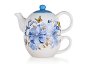 BANQUET BLUE FLOWER, kerámia, csészével - Teáskanna