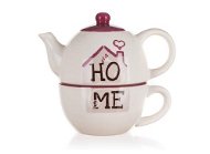 BANQUET HOME Collection Ceramic Teapot with Cup - Tea For One