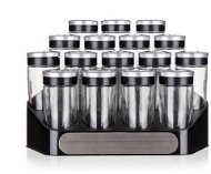 BANQUET Set of Spice Holders ALTIMA 95ml, 17 pcs, Black - Condiments Tray