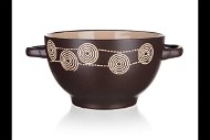 BANQUET Ceramic Bowl with Handle SPIRAL 660ml, Dark Brown, 6 pcs - Bowl