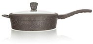 BANQUET deep pan with non-stick surface, granite brown 4l with lid - Pan