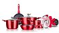 BANQUET METALLIC RED Kochgeschirr-Set mit Antihaftbeschichtung - 12-teilig - Topfset