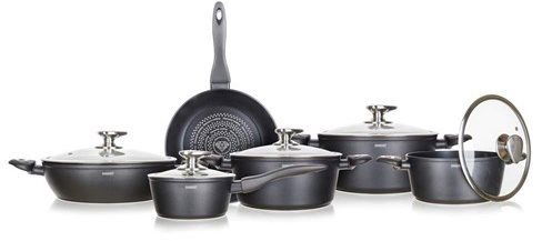 BANQUET Sada nádobí s nepřilnavým povrchem DIAMON Matte Grey, 11 ks - Sada nádobí - Hlavní obrázek