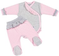 Dojčenská súprava Bodka II sivo-ružová veľkosť: 56 (0 – 3m) - Set oblečenia
