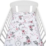 NEW-BABY biele kvety a pierka 90/120 - Detská posteľná bielizeň