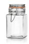 BANQUET LINA Tárolóüveg, hermetikus, szögletes, 260 ml, narancsszín - Tárolóedény