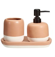 BATHROOM SOLUTIONS The Pastels bathroom accessory set, 3 pieces, soap dispenser, tumbler, tray - Bathroom Accessory Set