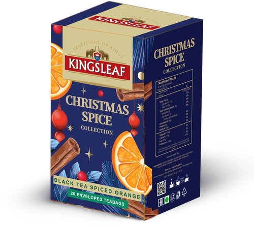 BASILUR KINGSLEAF Xmas Black Spiced Orange Gift Box 20 × 2g - Tea - Main image