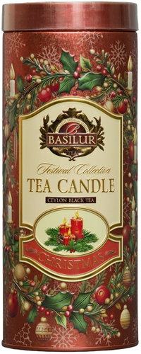 BASILUR Festival Candle Red Edition Tin 75g + Tea Light Candle 11g - Tea - Main image