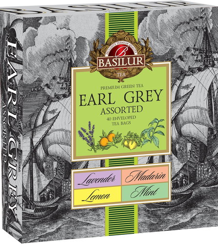 Basilur Earl Grey Green Assorted 40 × 1,5 g - Tea - Main image
