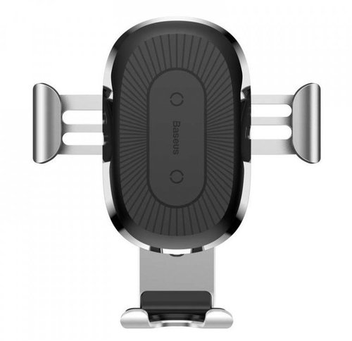 Baseus Wireless Charger Gravity Car Mount Silver - Phone holder - Main image
