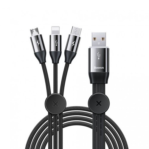 Baseus Car Co-sharing Cable USB 3.5A 1m, Black - Data Cable - Main image