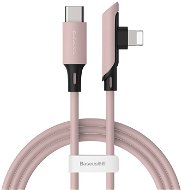Baseus Colourful Elbow Type-C to iP Cable PD 18 W 1,2 m, rózsaszín - Adatkábel