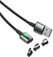 Baseus Zinc Magnetic Cable Kit microUSB + USB-C+ Lightning 2m Black - Power Cable