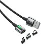 Baseus Zinc Magnetic Cable Kit micro USB + USB-C + Lightning 1 m Black - Napájací kábel
