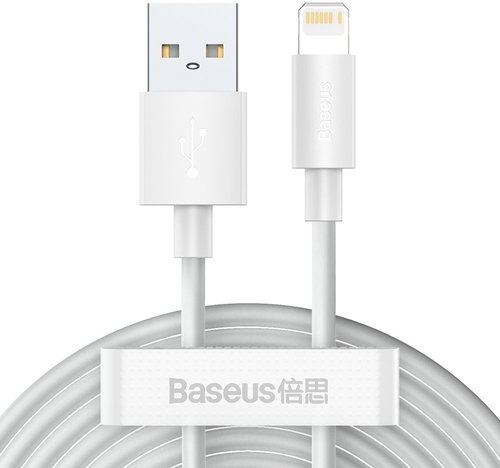 Baseus Simple Wisdom Lightning Data Cable 1.5m White (2 pcs) - Data Cable - Main image