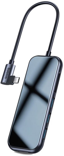 Baseus Multi-functional HUB (USB-C to 3xUSB3.0+HD4K+SD/TF+PD) Deep Grey - Docking Station - Main image